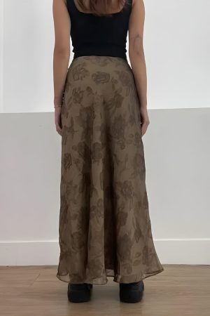Style Core Aesthetics, New Style Trends - Fairy Grunge Floral Maxi Skirt