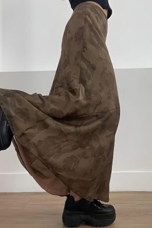Style Core Aesthetics, New Style Trends - Fairy Grunge Floral Maxi Skirt
