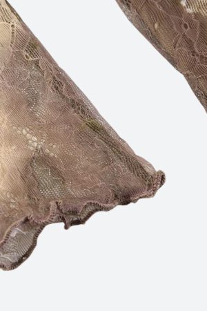 Style Core Aesthetics, New Style Trends - Fairy Grunge Floral Off Shoulder Lace Top