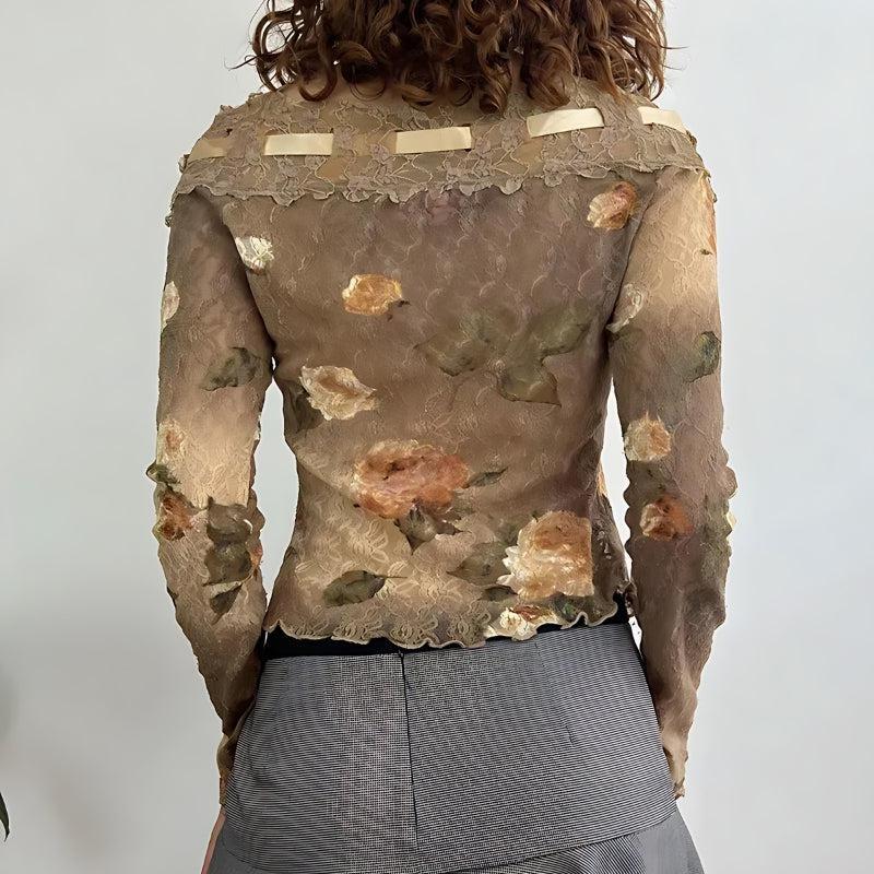 Style Core Aesthetics, New Style Trends - Fairy Grunge Floral Off Shoulder Lace Top Style Core Aesthetics, New Style Trends - Fairy Grunge Floral Off Shoulder Lace Top