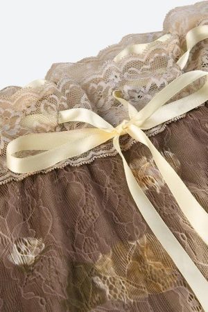 Style Core Aesthetics, New Style Trends - Fairy Grunge Floral Off Shoulder Lace Top