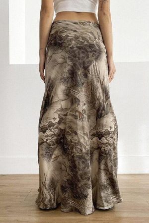 Style Core Aesthetics, New Style Trends - Fairy Grunge Forest Maxi Skirt