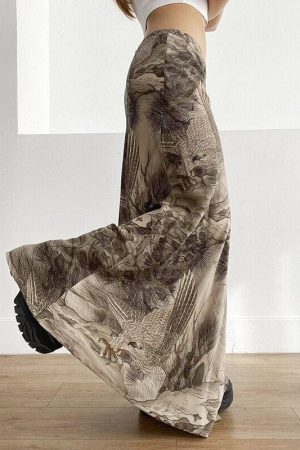 Style Core Aesthetics, New Style Trends - Fairy Grunge Forest Maxi Skirt