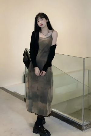 Style Core Aesthetics, New Style Trends - Fairy Grunge Forest Midi Dress
