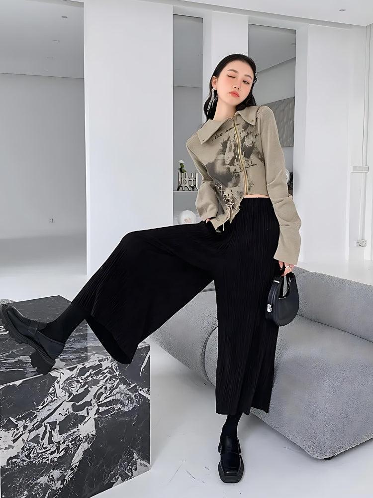 Style Core Aesthetics, New Style Trends - Fairy Grunge Lace Up Asymmetric Cardigan Style Core Aesthetics, New Style Trends - Fairy Grunge Lace Up Asymmetric Cardigan