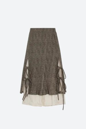 Style Core Aesthetics, New Style Trends - Fairy Grunge Lace Up Midi Skirt