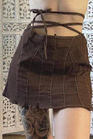 Style Core Aesthetics, New Style Trends - Fairy Grunge Lace Up Mini Skort