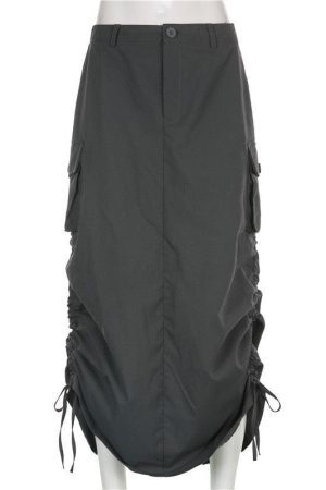 Style Core Aesthetics, New Style Trends - Fairy Grunge Parachute Maxi Skirt