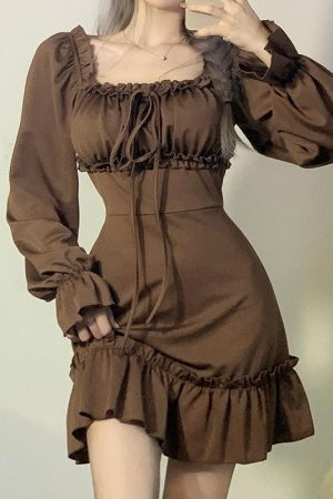 Style Core Aesthetics, New Style Trends - Fairy Grunge Ruffled Mini Dress