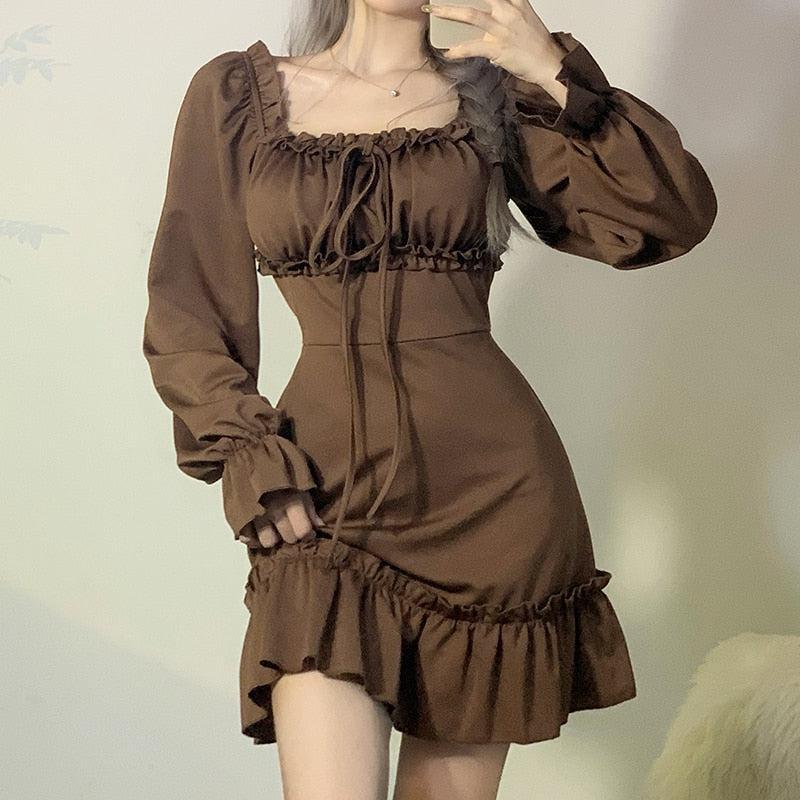 Style Core Aesthetics, New Style Trends - Fairy Grunge Ruffled Mini Dress