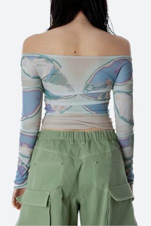 Style Core Aesthetics, New Style Trends - Fairycore Butterfly Mesh Top