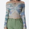 Style Core Aesthetics, New Style Trends - Fairycore Butterfly Mesh Top