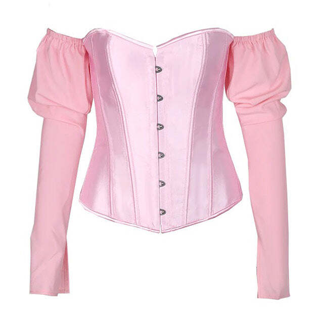 Style Core Aesthetics, New Style Trends - Fairycore Long Sleeve Corset Top