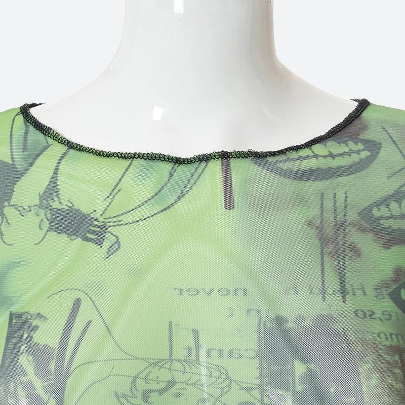 Style Core Aesthetics, New Style Trends - Fairycore Slit Mesh Crop Top Style Core Aesthetics, New Style Trends - Fairycore Slit Mesh Crop Top