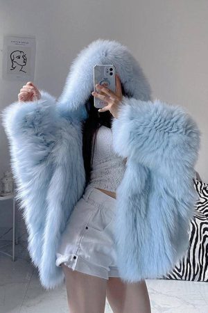 Style Core Aesthetics, New Style Trends - Faux Fur Hooded Jacket