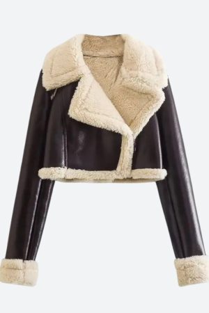 Style Core Aesthetics, New Style Trends - Faux Fur Lined Biker Jacket