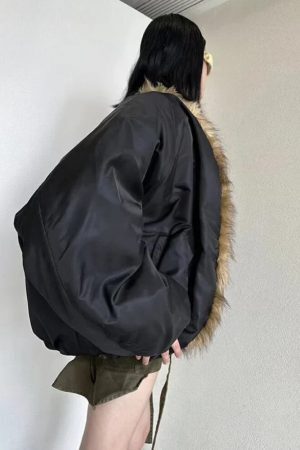 Style Core Aesthetics, New Style Trends - Faux Fur Puffer Jacket