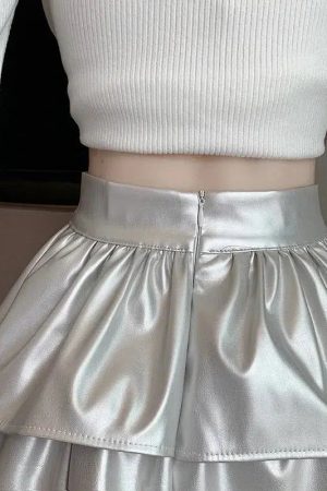 Style Core Aesthetics, New Style Trends - Faux Leather A-Line Mini Skirt