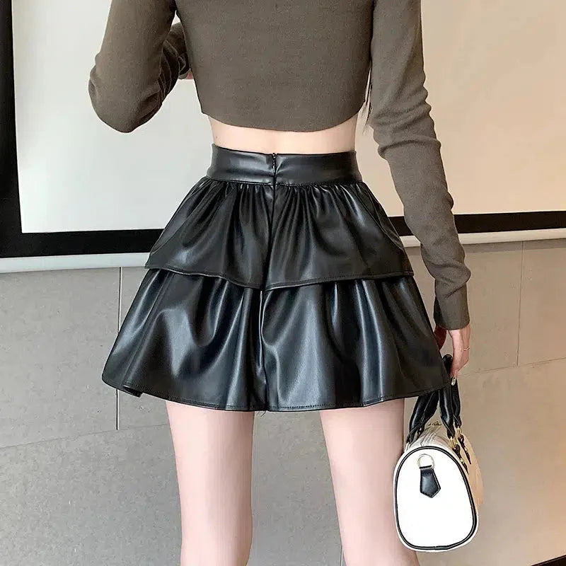 Style Core Aesthetics, New Style Trends - Faux Leather A-Line Mini Skirt Style Core Aesthetics, New Style Trends - Faux Leather A-Line Mini Skirt