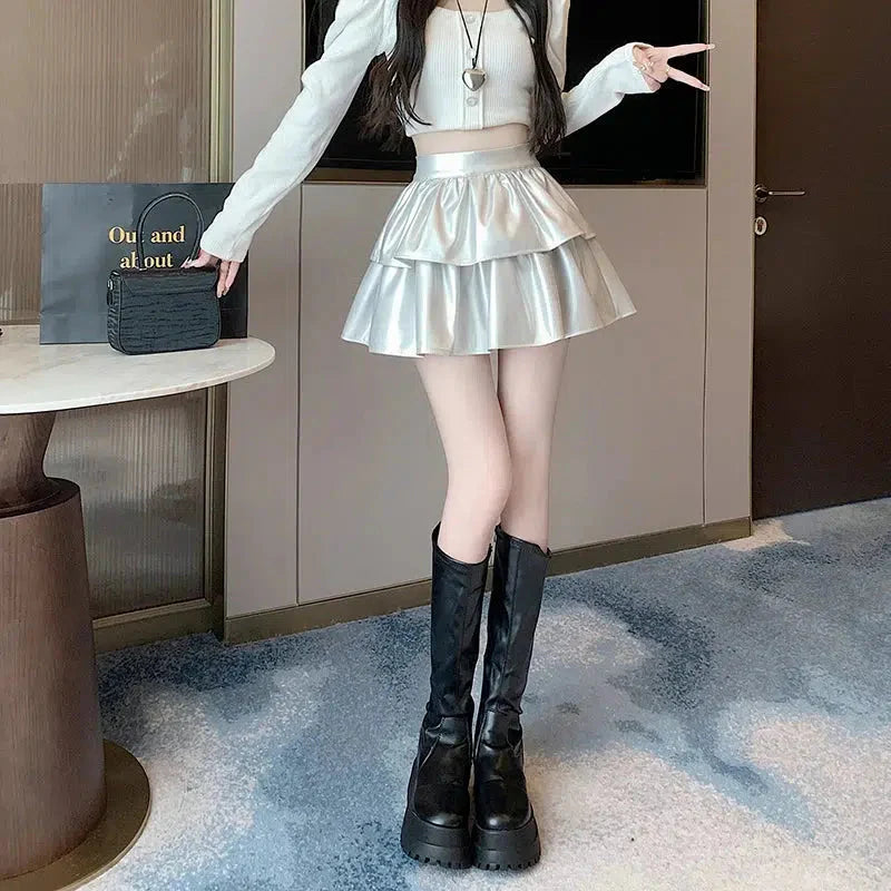 Style Core Aesthetics, New Style Trends - Faux Leather A-Line Mini Skirt Style Core Aesthetics, New Style Trends - Faux Leather A-Line Mini Skirt