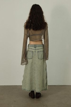 Style Core Aesthetics, New Style Trends - Fishnet Crop Shrug Sweater
