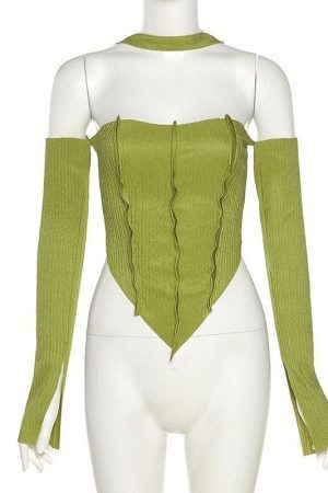 Style Core Aesthetics, New Style Trends - Flare Sleeved Halter Top