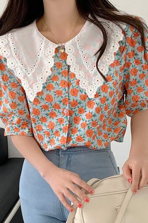 Style Core Aesthetics, New Style Trends - Floral Collar Shirt