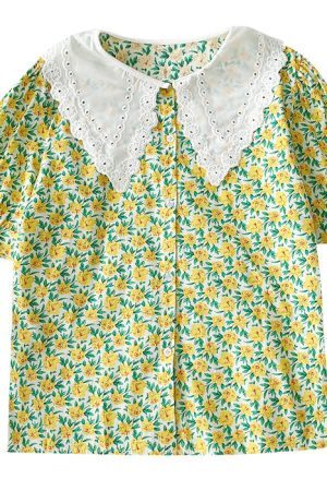 Style Core Aesthetics, New Style Trends - Floral Collar Shirt