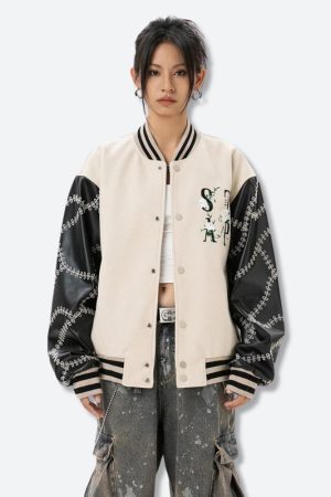 Style Core Aesthetics, New Style Trends - Floral Embroidered Bomber Jacket