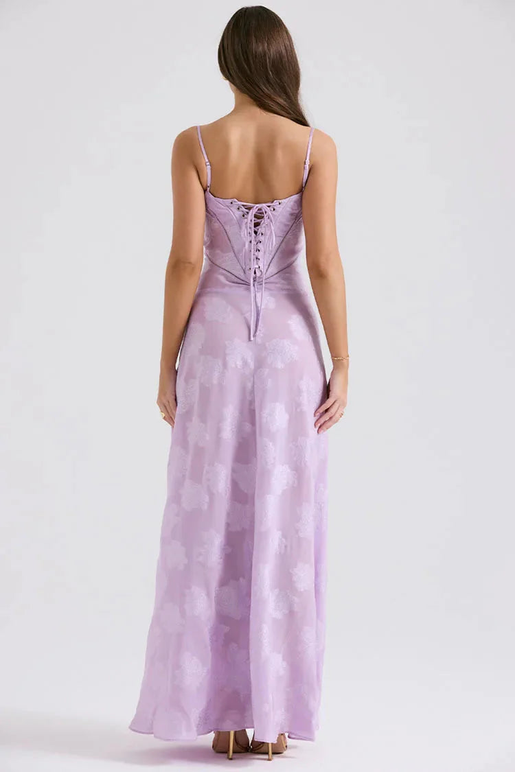 Style Core Aesthetics, New Style Trends - Floral Lace Up Maxi Dress