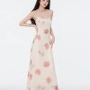 Style Core Aesthetics, New Style Trends - Floral Mesh Spaghetti Strap Maxi Dress