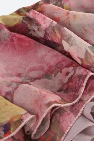 Style Core Aesthetics, New Style Trends - Floral Ruffled Mesh Mullet Skirt