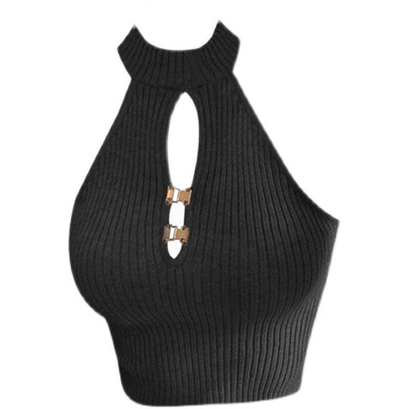 Style Core Aesthetics, New Style Trends - Florence Ribbed Halter Top