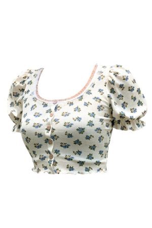 Style Core Aesthetics, New Style Trends - Foral Sin Ribbed Top