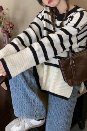 Style Core Aesthetics, New Style Trends - French Aesthetic Striped Sweater