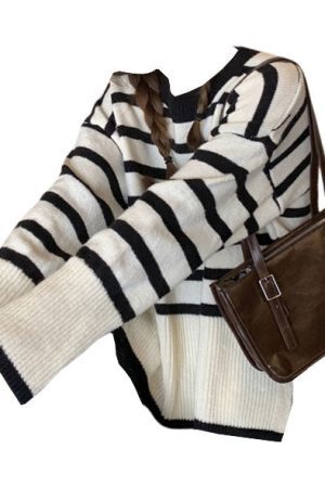 Style Core Aesthetics, New Style Trends - French Aesthetic Striped Sweater
