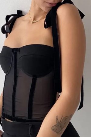 Style Core Aesthetics, New Style Trends - French Girl Bow Corset Top