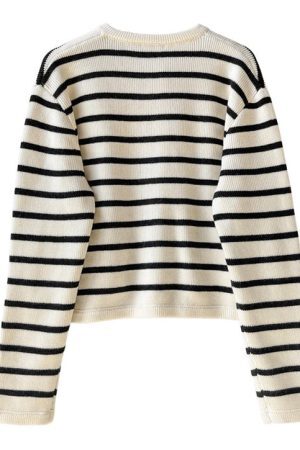 Style Core Aesthetics, New Style Trends - French Girl Striped Cardigan