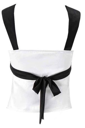 Style Core Aesthetics, New Style Trends - French Maid Satin Top