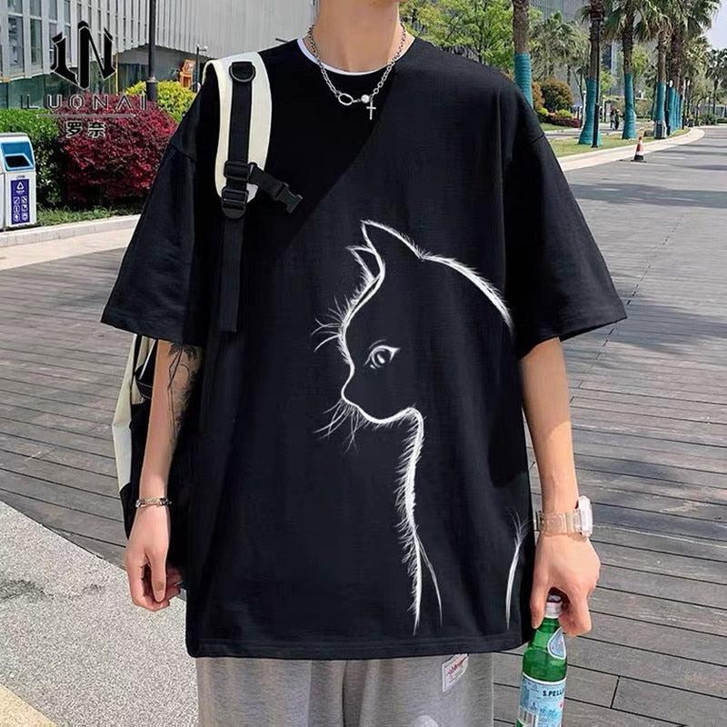 Style Core Aesthetics, New Style Trends - Front Printed Cat Tee Style Core Aesthetics, New Style Trends - Front Printed Cat Tee