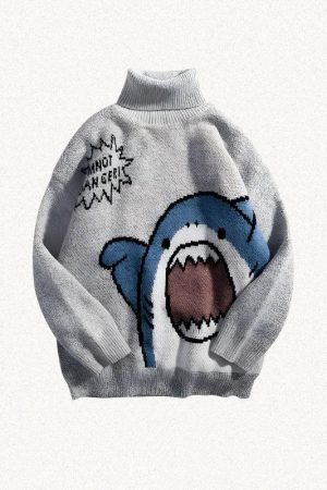 Style Core Aesthetics, New Style Trends - Funny Shark Knitted Sweater