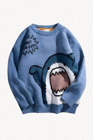 Style Core Aesthetics, New Style Trends - Funny Shark Knitted Sweater