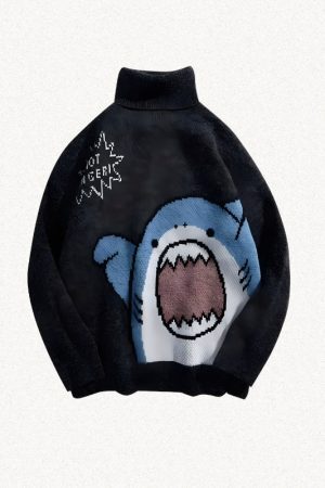 Style Core Aesthetics, New Style Trends - Funny Shark Knitted Sweater