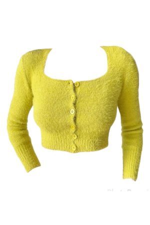 Style Core Aesthetics, New Style Trends - Fuzzy Cropped Cardigan