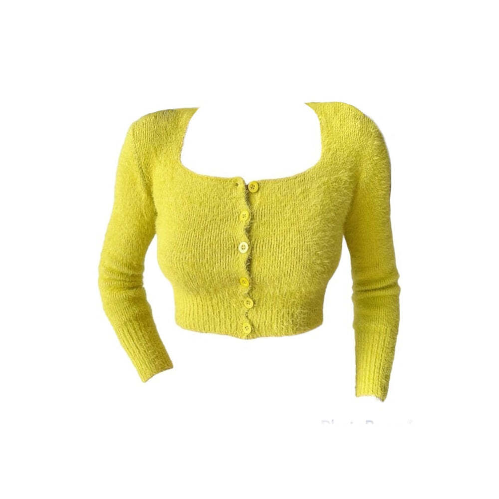 Style Core Aesthetics, New Style Trends - Fuzzy Cropped Cardigan