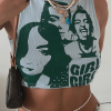 Style Core Aesthetics, New Style Trends - Girl Print Rib Cropped Tank Top
