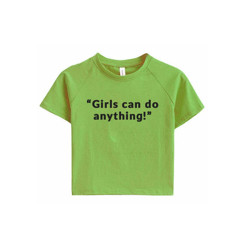 Style Core Aesthetics, New Style Trends - Girls Can Do Anything Crop Tee