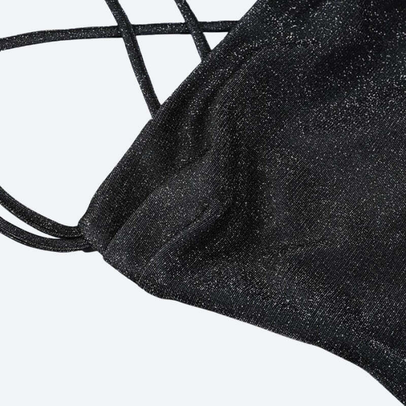 Style Core Aesthetics, New Style Trends - Glitter Backless Mini Dress Style Core Aesthetics, New Style Trends - Glitter Backless Mini Dress