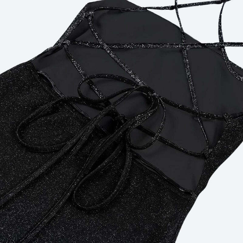 Style Core Aesthetics, New Style Trends - Glitter Backless Mini Dress Style Core Aesthetics, New Style Trends - Glitter Backless Mini Dress