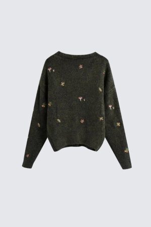 Style Core Aesthetics, New Style Trends - Goblincore Leaf Embroidery Cardigan